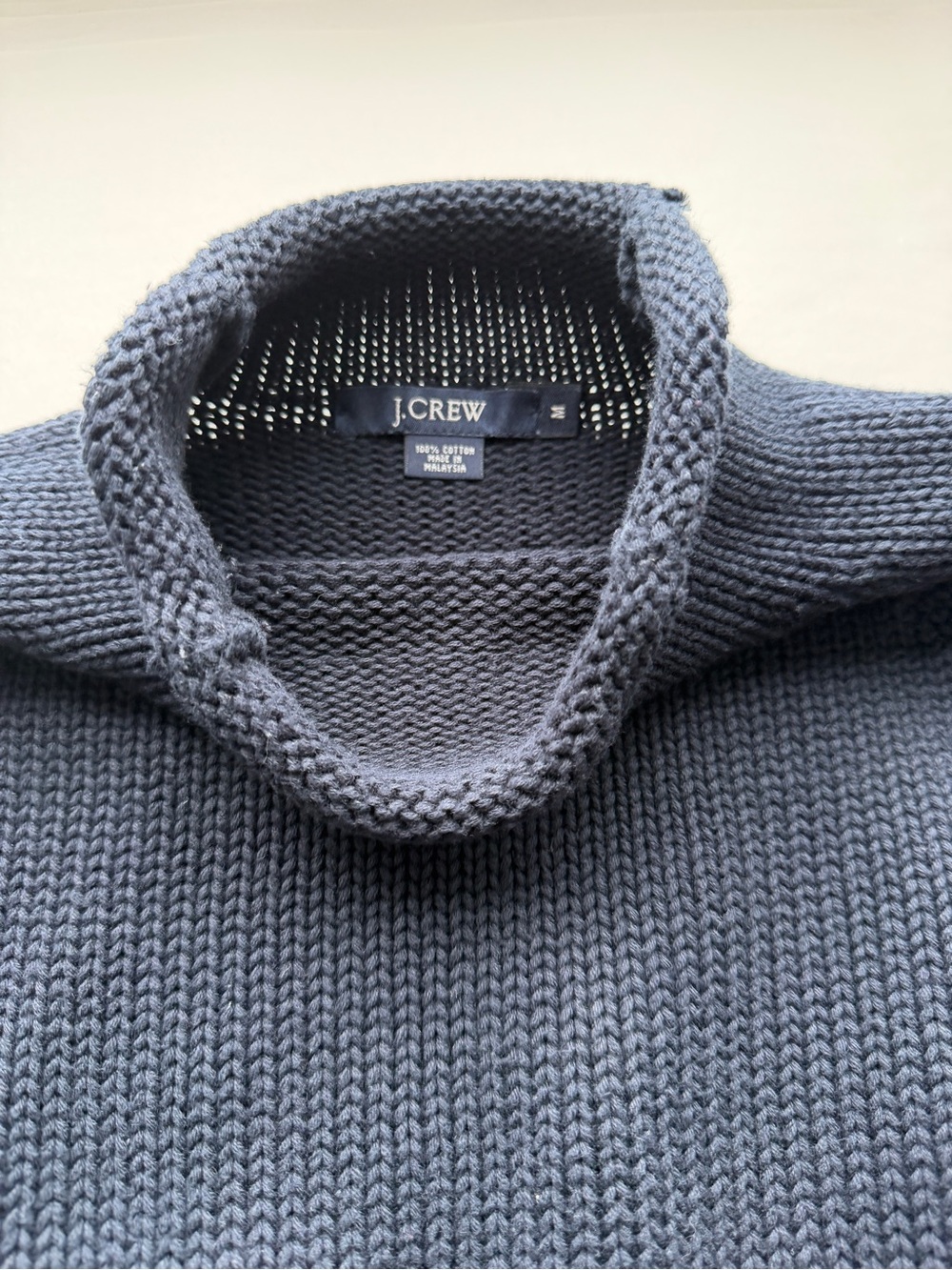 Vintage 90s J. Crew 1988 Cotton Rollneck Sweater Black Size M Style 61156 - Picture 9 of 12